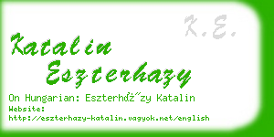 katalin eszterhazy business card